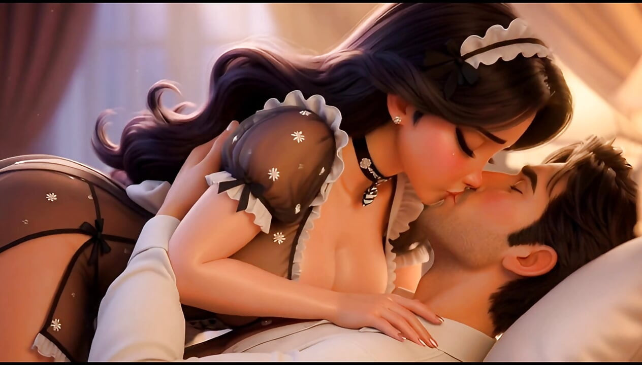 Obedient Maid Pleases Her Young Master (AI generated))