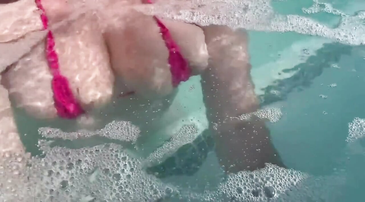 Artemisia Love Sexy and Horny Underwater Showing Her Big Tits in a Super Micro Bikini and You Can See Her Aureolas