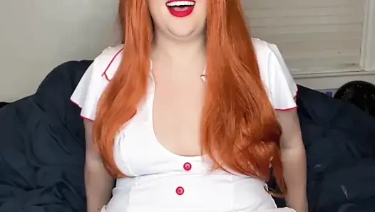 Redhead Nurse Sucks, Fucks, and Squirts