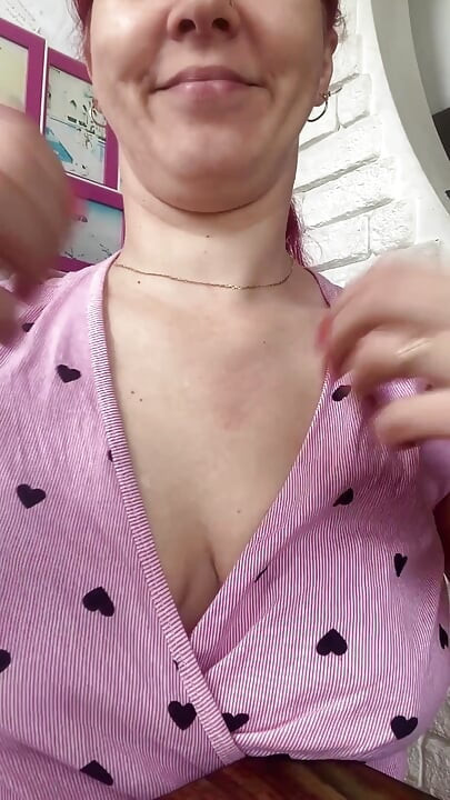 Showing Close up My Hard and Strong Muscles and Tits - Pink Hairs and Face in the Video