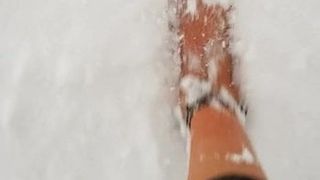 Barfuss im Schnee