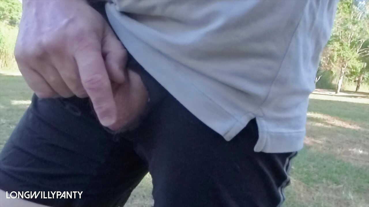 Uncut cock flopping around in public flashing dare.