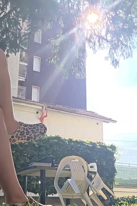 Hot Sun in the Garden Minimal Bikini, Camouflage Sandals and the Desire to Be Looked at