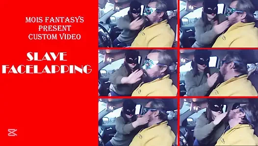 Menampar muka di dalam mobil