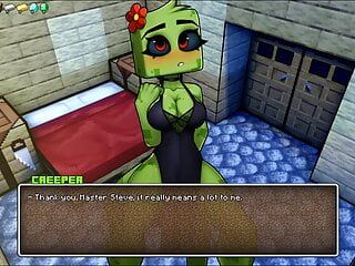 HornyCraft Parody Hentai game PornPlay Ep.10 the minecraft creeper girl loves to be pet on the head