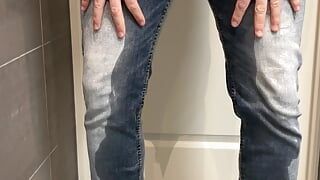 Huge jeans piss