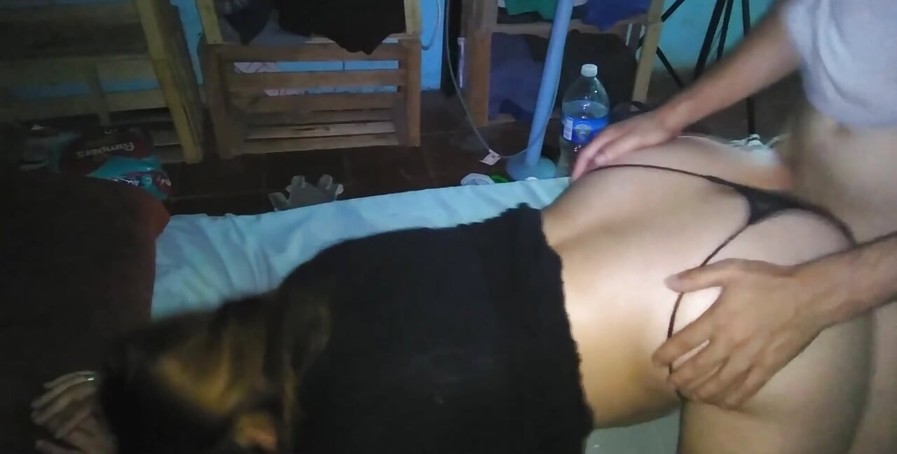 I Fuck Her Doggystyle in a Thong and Black Dress with Her Beautiful Bun