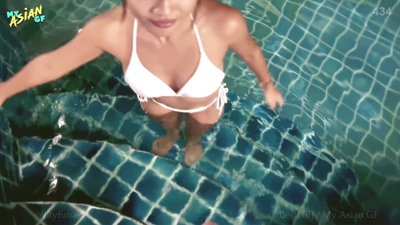 Poolside Fun with My Petite Asian Princess