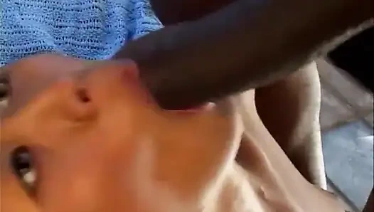Black stud launches his long and wide cock in tight pussy