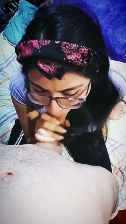 Extreme blowjob and cum in her long hair | Clip 1