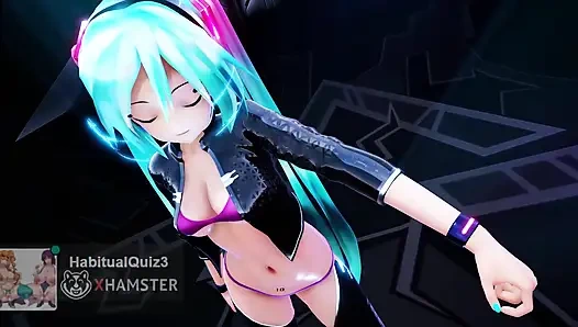 MMD R18 Miku Dirty Bomb, секс-танец с трахом с жестким дилдо, Ntr, хочу гэнгбэнг, глотание спермы, милфа 3D, хентай