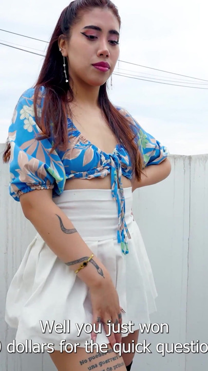 Filming a Girl Interested in Public - Ale Young Peruvian Woman Caught on the Street