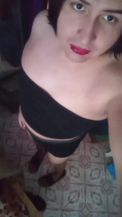 Transvestite closet slut fantasizing going out to the street to work as a prostitute