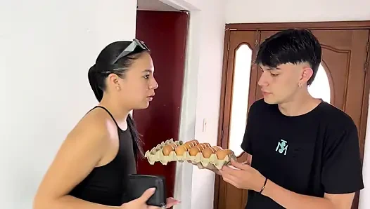 THE DELIVERY GUY COMES TO MY APARTMENT, BUT I DON'T HAVE ANY MONEY TO PAY HIM, SO I PAY HIM BY HAVING SEX WITH HIM