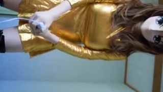 gold kigurumi vibrating