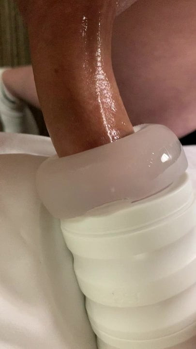 Fist time Masturbating with a sleeve