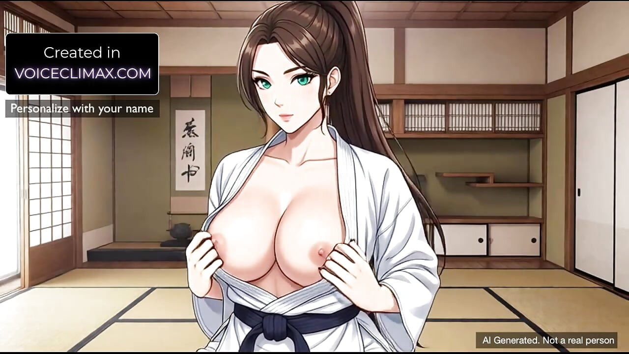 Učitelj karate pokazuje velike sise i započinje ASMR JOI sesiju u praznom dojo na času karatea - hentai F4M Anime