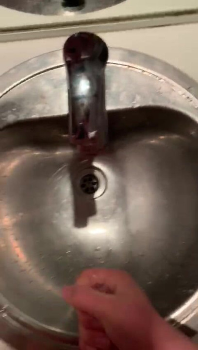 Jerk off faster into the sink.