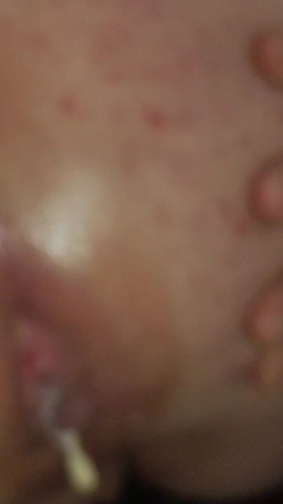 Got a nice cream pie and am gushing cum from my tight little ass. I got anal cum farts from anal pounding. Now fingering it out.