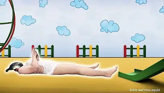 Beyaz iç çamaşırlı bayan kalamar egzersizleri