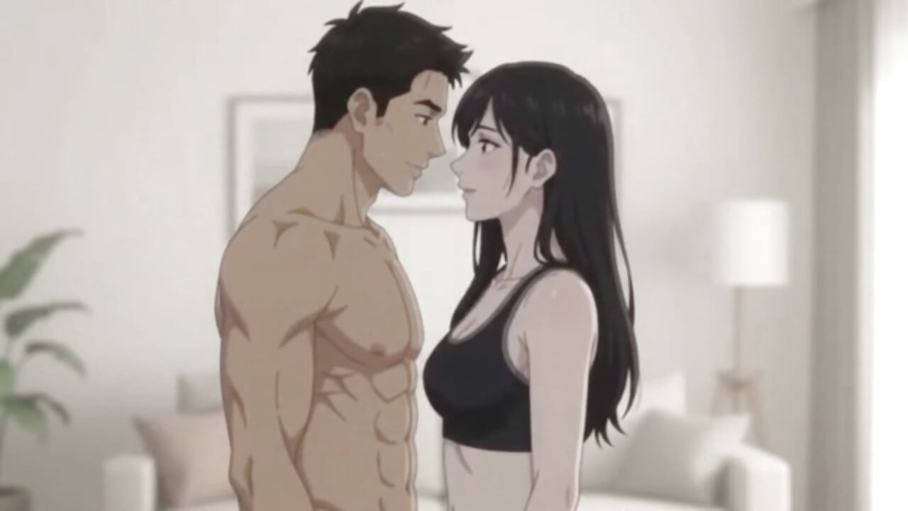 She Caught Me Looking her workout and punish me as blowjob