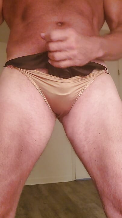 Cumming in my satin panties.