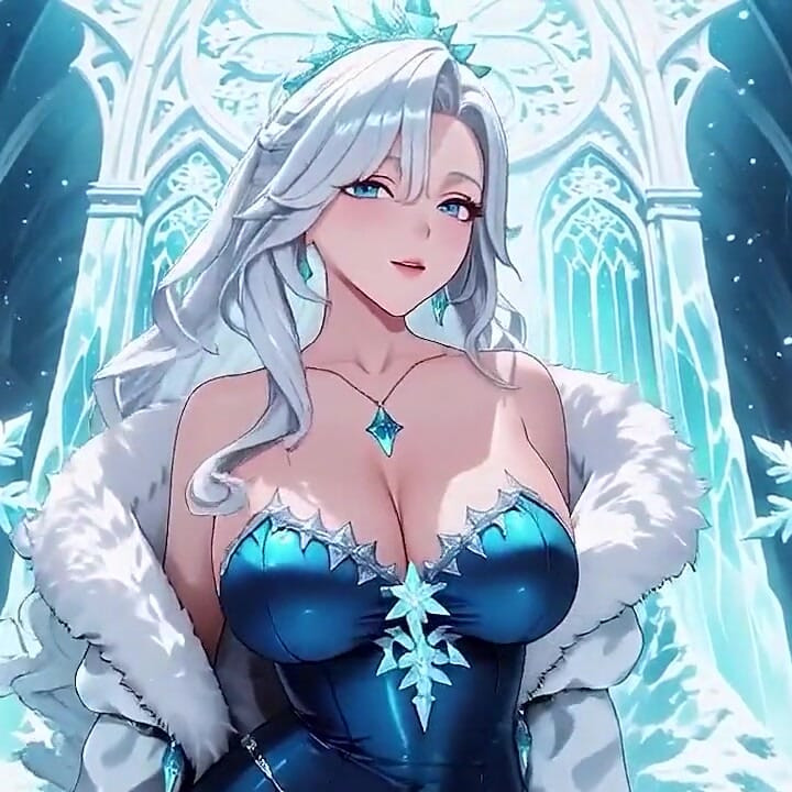 Silver-haired Ice Mage in a Crystal Hall! Casting Magic While Looking Effortlessly Cold, yet Her Lips Are Trembling