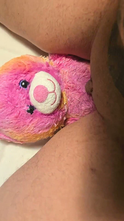 FTM trans boy pussy grind on teddy solo humping