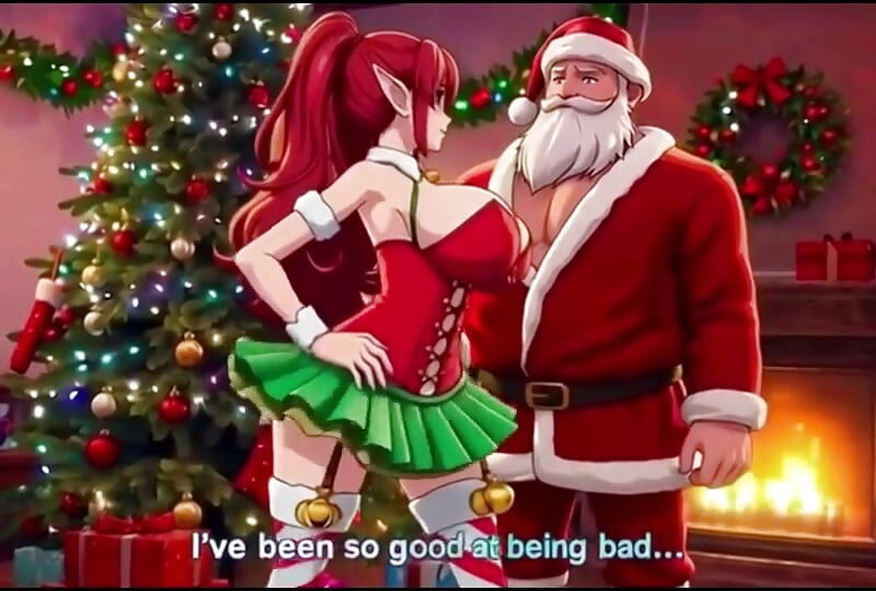 Santa give special gift to busty milf on Christmas
