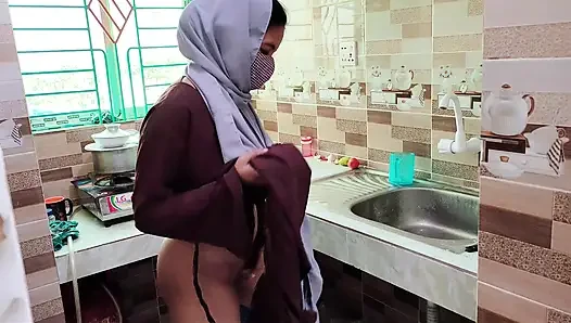 Indian hijabi stepmom fuck by stepson in the kitchen Desi xxx