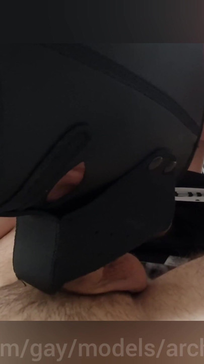 Must-see moment from "The rude bastard pushes his powerful cock into the mouth and he chokes on it."