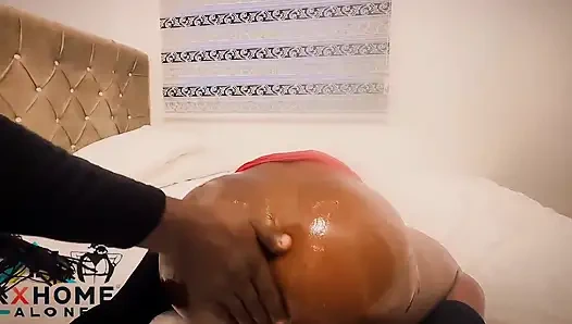 Submissive Anal Slut in Red Fishnet Chained Down and Punished with Anal Fingering