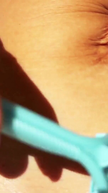Spectacular moment from "Shaving Pussy. French Pornstar Axell Shaves Her Pussy to be Filmed in a Porn Movie"