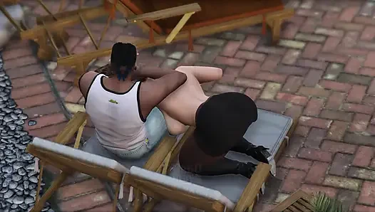 GTA 5 Franklin and Amanda - Caught Staring from the Balcony (Part 1)
