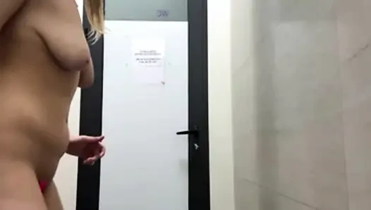 First time Double penetration. Anal fucking in the gym