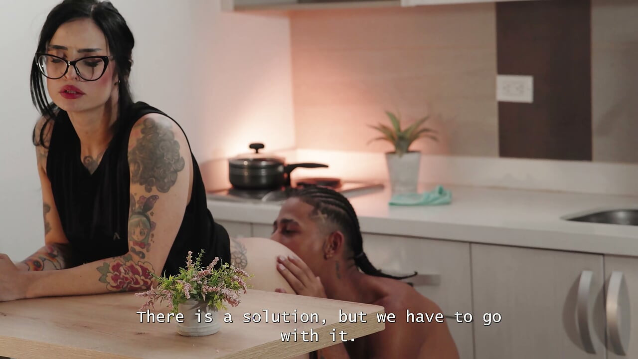 Goth Stepmom Lets Her Stepson BBC Fuck Her Anal in the Kitchen! Fercat
