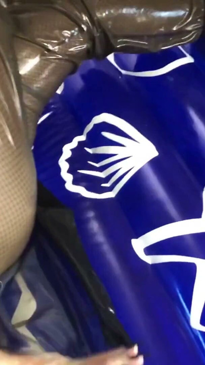 Latex Fetish Nails Masturbation on Inflatable Bed | Clip 1