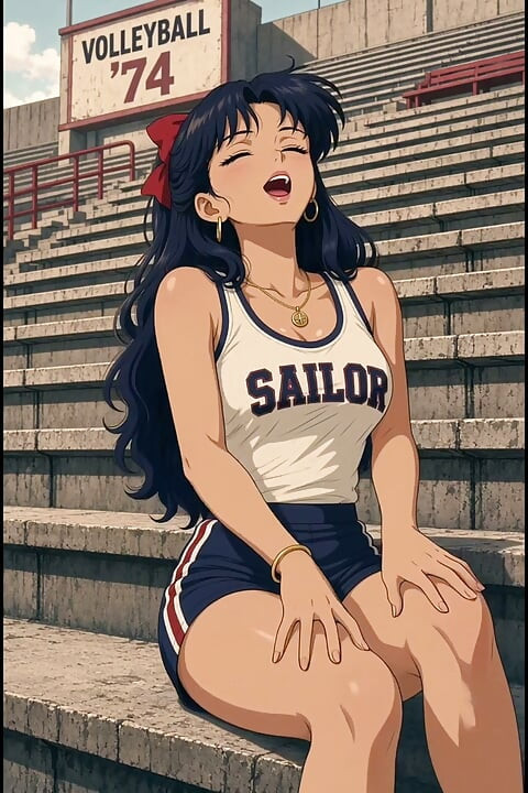 3d Anime Team Sailor kibicuje drużynie siatkówki z trybun