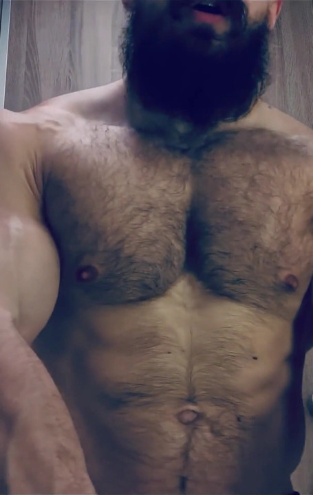 Hard breathing, musculine scent, bulging veins and muscles