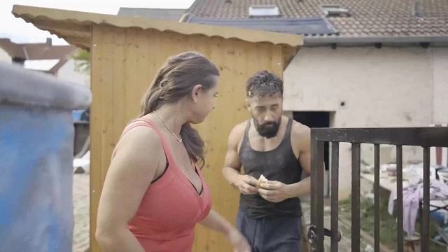 Hungry Man Gets Showered and Has to Fuck for Food.