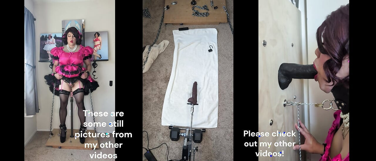 น้องสาวในชุดชั้นในสีดําโดนเย็ดโดยเครื่องเย็ดของเธอ