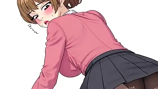 Waifu sekreter bakış açısı - yakın çekim, azdırma, çorap çekme ve yaramaz oyun