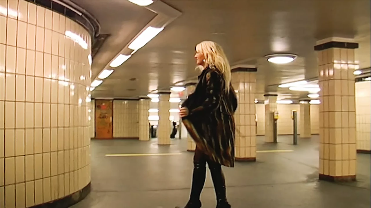 Naughty blonde German slut posing and fucking in public