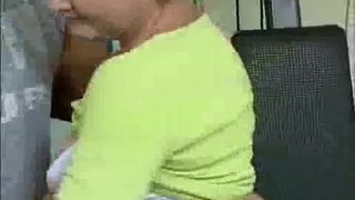 Crazy old step mom gets hard fucked and does oral job good