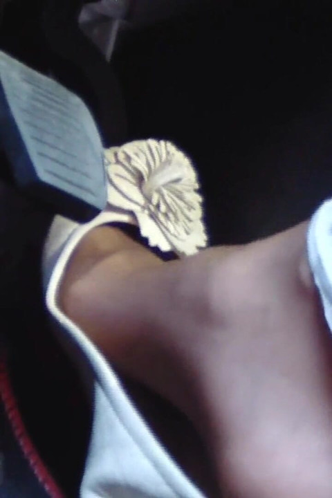 Pedal Pumping and Driving in Highway in Soft Worn Out Flats and Nylon Socks