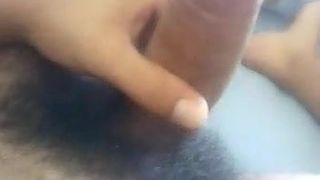 Straight guy moans and rubs his cock for me till he cums