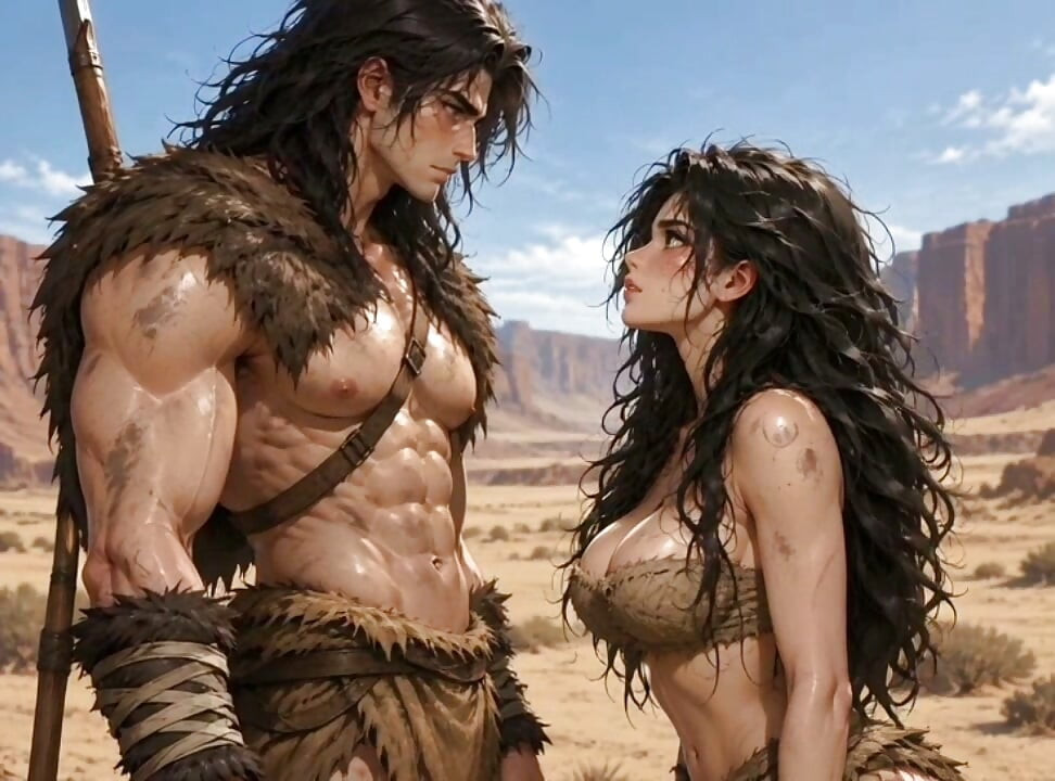 Un hombre primitivo termina golpeando el coño de una mujer zorra sexy por casualidad porque tiene hambre y sed durante su largo viaje
