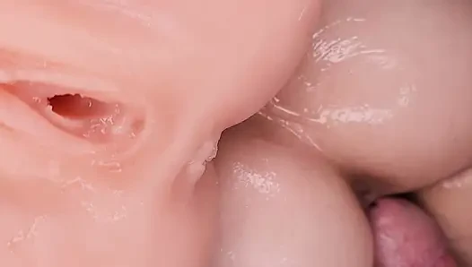 Threesome with Tiny Petite and Sex Doll