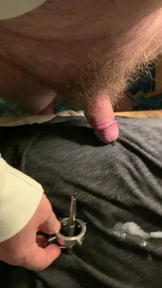 spiked cbt urethral plug jerk and cum