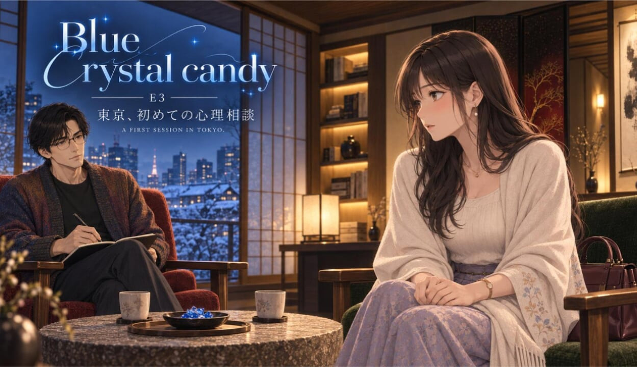 Pré-visualização bônus no final Blue Crystal Candy Ep 4: Sessão de Terapia de Minase com Dr. K e A Secret Never Told